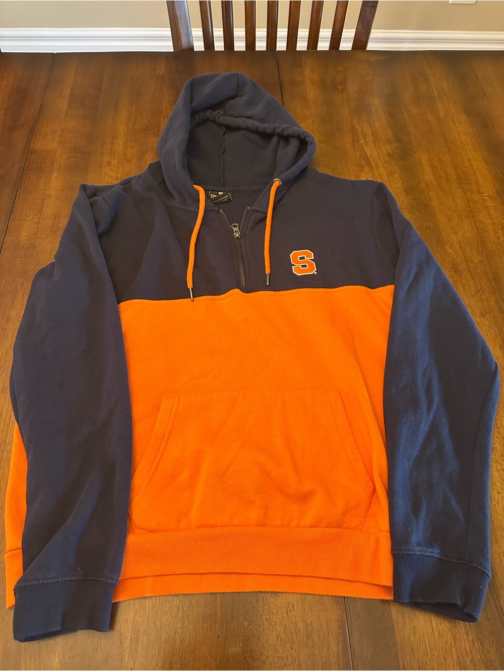 Colosseum Navy Hoodie with Orange Drawstrings
